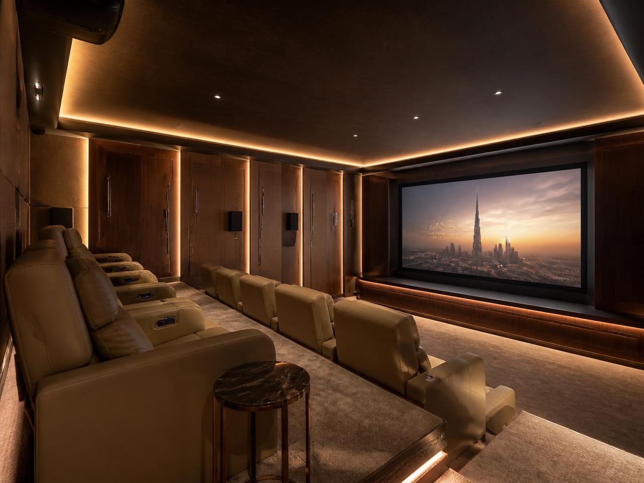 Private home cinema with smart ambient lighting